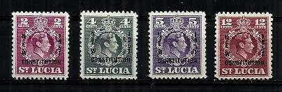 St. Lucia King George VI overprinted New Constitution Set MH