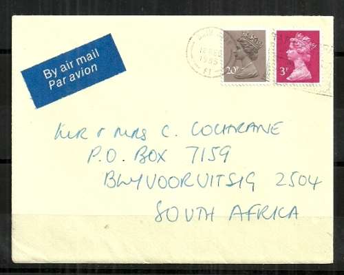 Great Britain - 1985 Letter Posted to Bwyvoorvitsiq, South Africa
