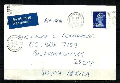 Great Britain - 1983 Letter Posted to Bwyvoorvitsiq, South Africa