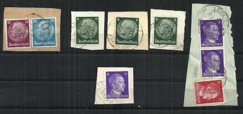Deutsches Reich ( Germany ) Stamps Used on Paper