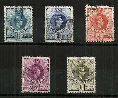 Swaziland - 1954 KGVI Definitive Issue Stamps Fine Used
