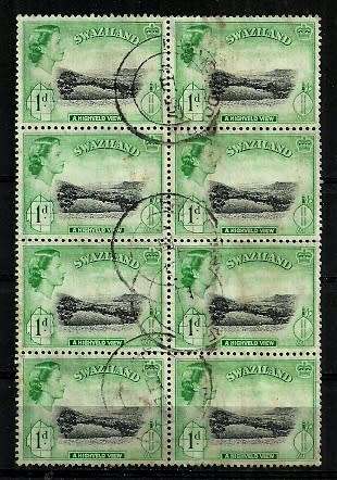 Swaziland - 1956 Definitive Issue 1d Block of 10 Stamps Fine Used
