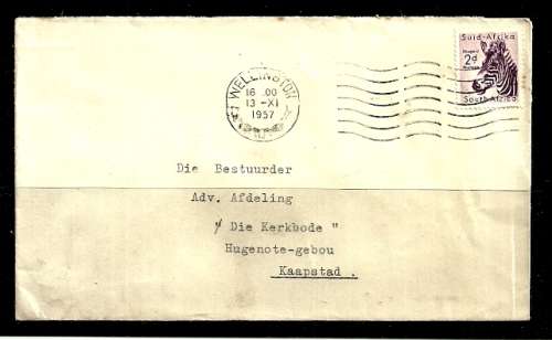 Union of South Africa - 1957 Letter Posted From Wellington to Cape Town