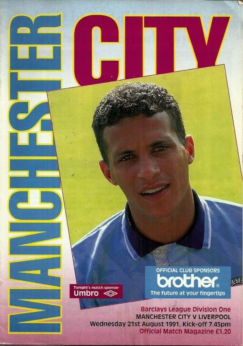 Manchester City v Liverpool 1991/92  Division 1 League Match Programme