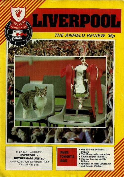 Liverpool v Rotherham United 1982/83  League Cup 3rd Round Match Programme