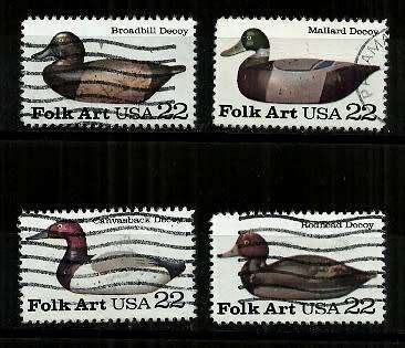USA - 1985 Duck Decoys Full Set of 4 Fine Used