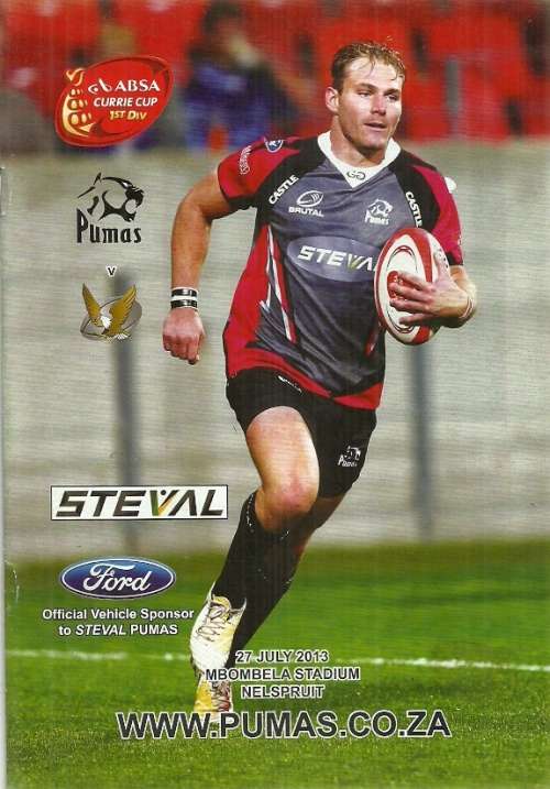 Pumas v SWD Eagles 2013 1st Division Currie Cup Match Programme