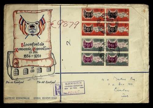 Union of South Africa - 1954 Bloemfontein Convention Official Large Cover