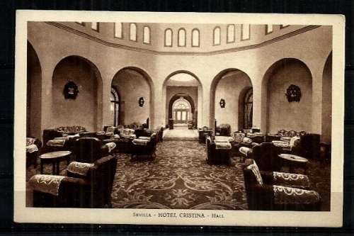 Hotel Cristina Hall, Sevilla - Spain Vintage Postcard