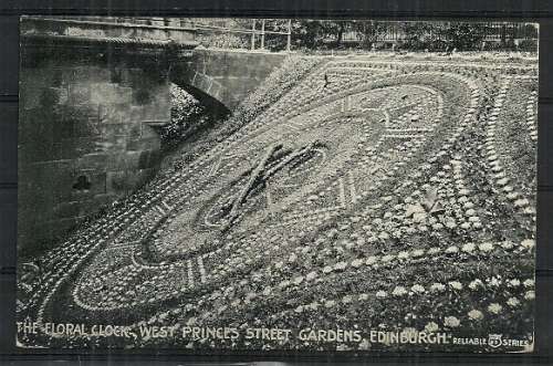 The Floral Clock, Edinburgh - United Kingdom Vintage Postcard Posted 1904 to Darlington