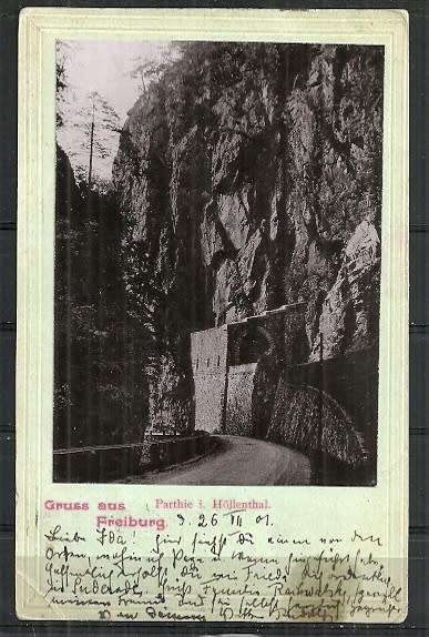 Gruss aus Parthie i. Hollenthal, Freiburg - Germany Vintage Postcard Posted 1927