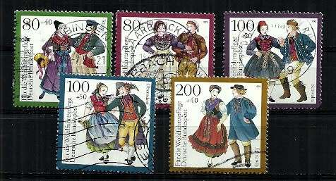 Germany - 1993 Traditional Costumes Full Set of 5 Stamps Fine Used
