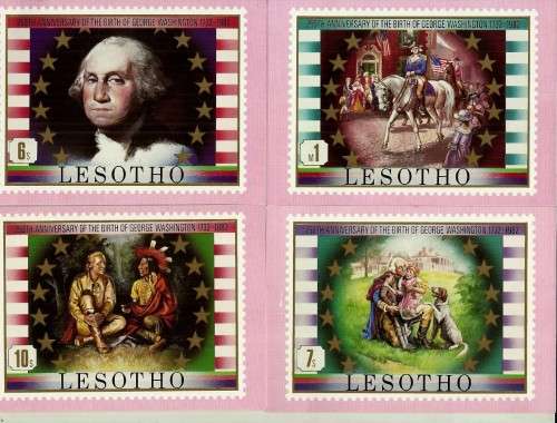 Lesotho - 1982 250th Anniversary of The Birth of George Washington Full Set of Maxi Cards