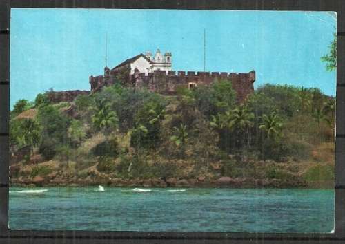 Terekhol Fort, Pernem - India Postcard Posted 1976 to Paris, France