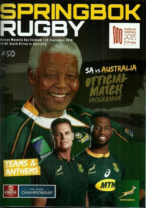 South Africa v Australia 2018 Rugby Championship Match Programme
