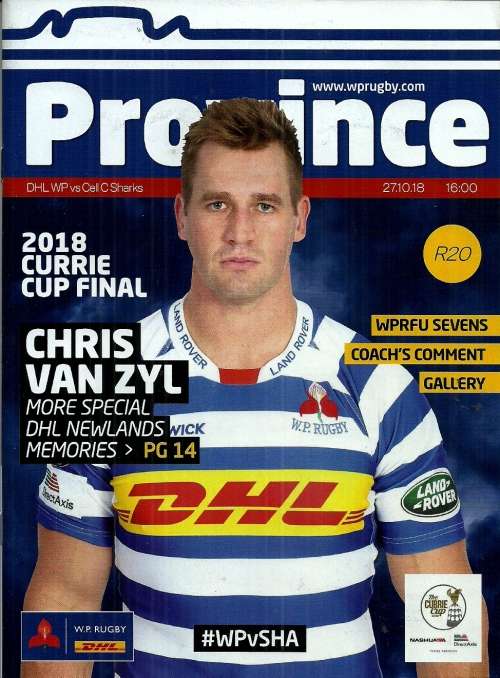 Western Province v Sharks 2018 Currie Cup Final Match Programme