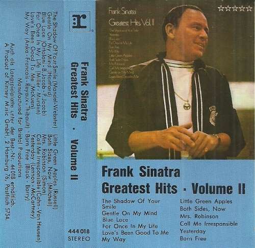 Frank Sinatra Greatest Hits Volume II Cassette Tape