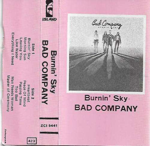 Bad Company - Burnin` Sky Cassette Tape