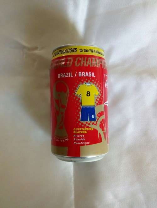 2002 FIFA World Cup Brazil World Champions Empty Coca Cola Cans