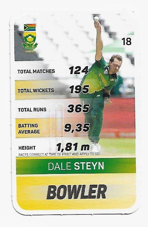 2019 Pick n Pay Cricket Super Cards - Dale Steyn Card # 18