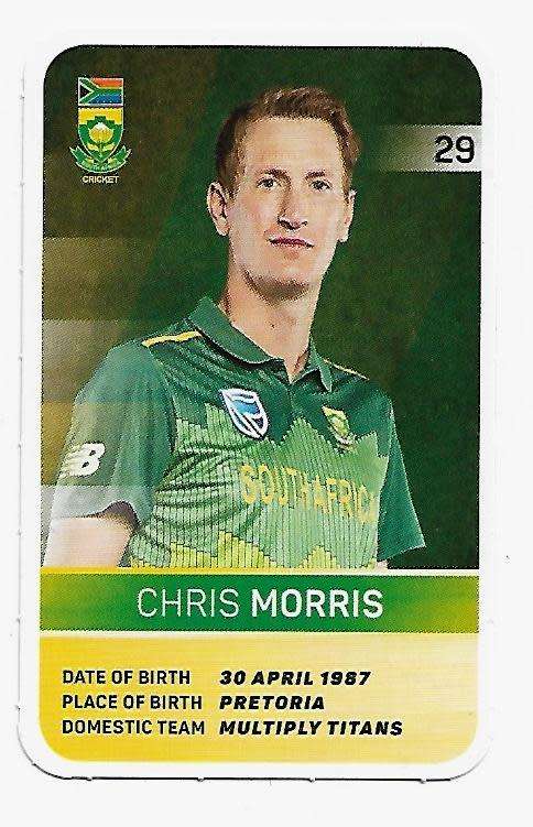 2019 Pick n Pay Cricket Super Cards - Chris Morris Card # 29