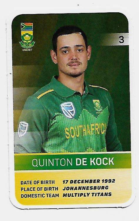2019 Pick n Pay Cricket Super Cards - Quinton De Kock Card # 3