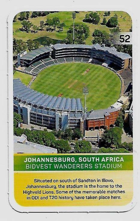 2019 Pick n Pay Cricket Super Cards - Bidvest Wanderers Stadium Card # 52