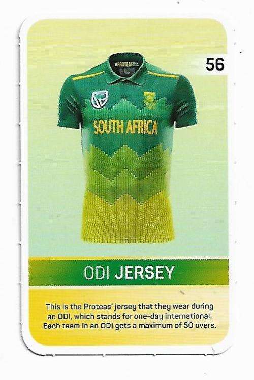 2019 Pick n Pay Cricket Super Cards - ODI Jersey Card # 56