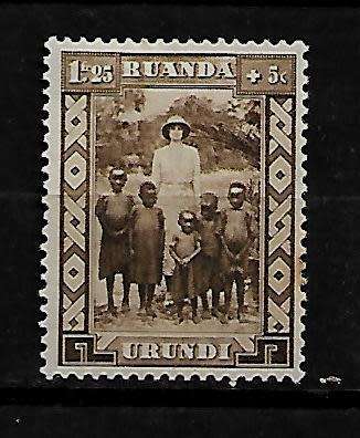 Ruanda-Urundi - 1936 1F25  + 5c Queen Astrid & Children Stamp MH