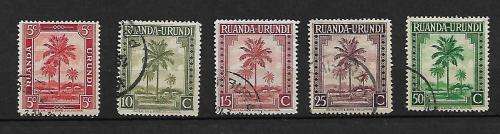 Ruanda-Urundi - 1942 Oil Palms Stamps Fine Used