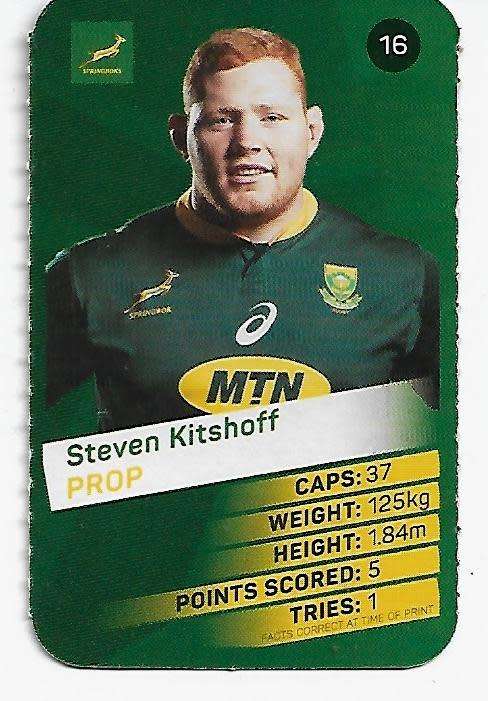 2019 Pick n Pay Rugby Super Cards - Steven Kitshoff Card # 16