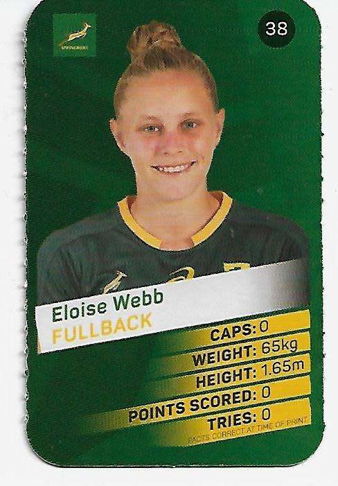 2019 Pick n Pay Rugby Super Cards - Eloise Webb Card # 38