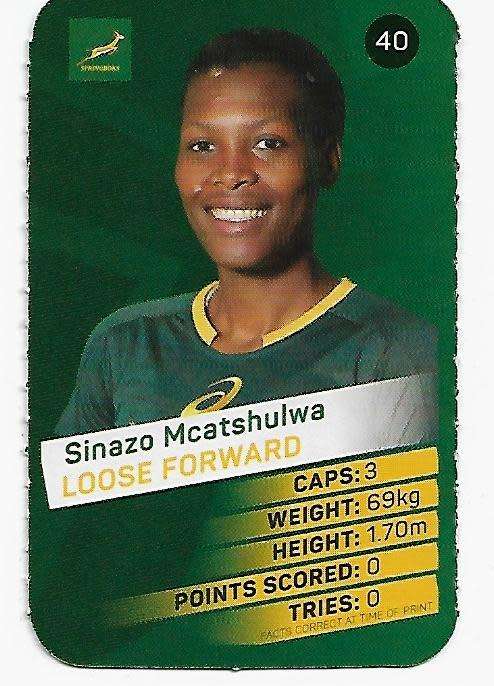 2019 Pick n Pay Rugby Super Cards - Sinazo Mcatshulwa Card # 40