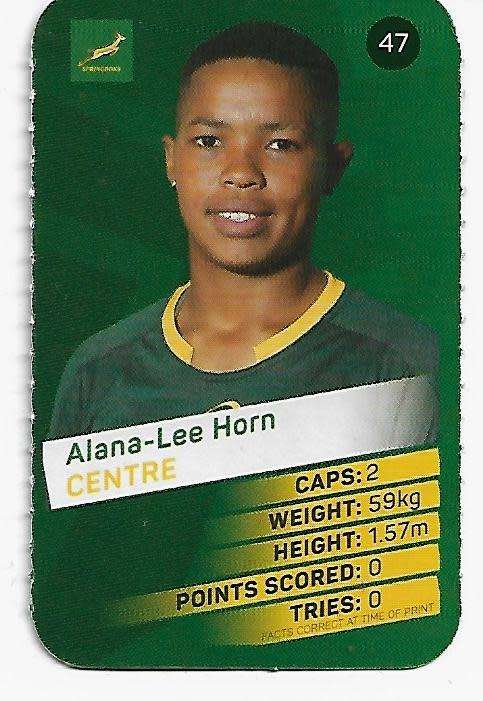 2019 Pick n Pay Rugby Super Cards - Alana-Lee Horn Card # 47