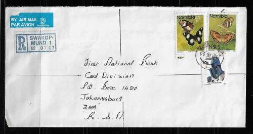 Namibia - 1996 Registered Letter Posted to South Africa