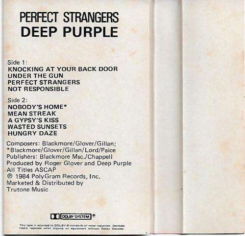 Deep Purple - Perfect Strangers Cassette Tape