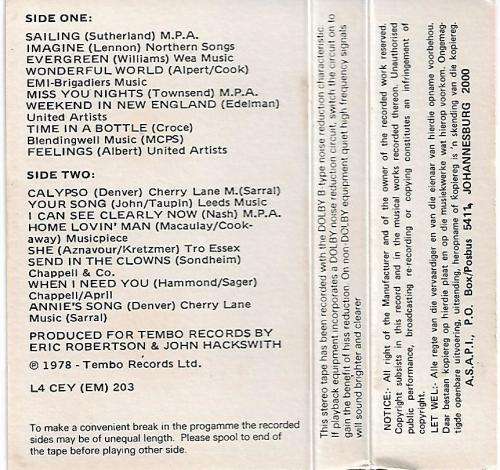 Roger Whittaker Sings The Hits Cassette Tape