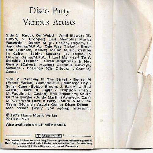 Disco Party - All Star Cast Cassette Tape