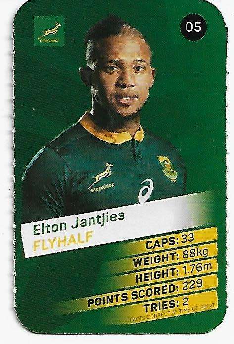 2019 Pick n Pay Rugby Super Cards - Elton Jantjies Card # 05