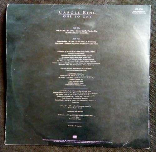 Carole King - One To One LP Vinyl Record