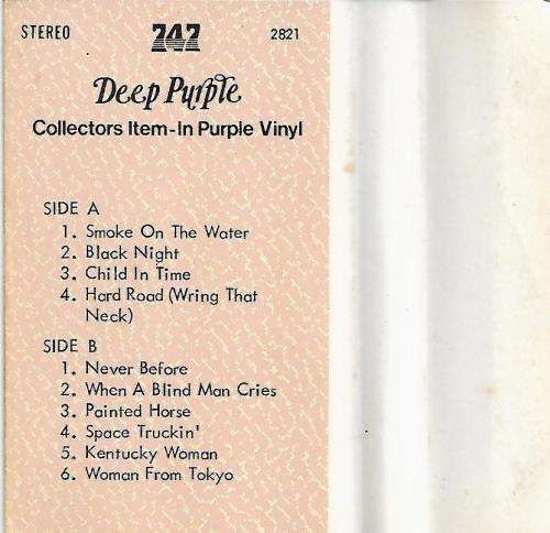 Deep Purple - Collectors Item - In Purple Vinyl Cassette Tape