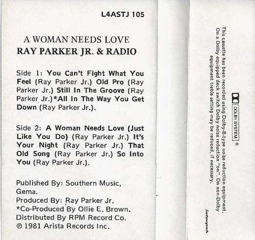 Ray Parker Jr, & Radio - A Woman Needs Love Cassette Tape