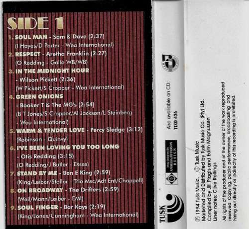 Stax Soul Brothers - Soul Brothers Cassette Tape