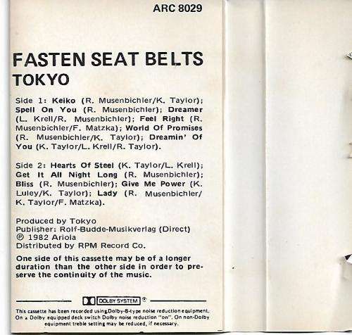 Tokyo - Fasten Seat Belts Cassette Tape