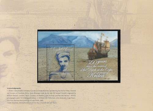South Africa - 2012 360 Years Arrival of Dutch in Cape Krotoa Commemorative Folder SF8.2