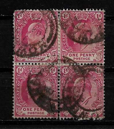 Cape of Good Hope - 1902 King Edward VII 1d SACC#66a Block of 4 Stamps Used