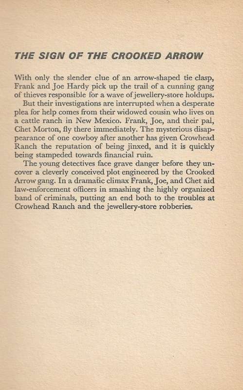 THE HARDY BOYS Issue # 19 : The Sign of the Crooked Arrow by Franklin W. Dixon ( Hard Cover )