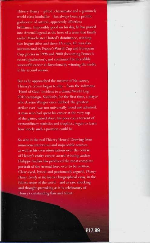 Thierry Henry - Lonely at the Top: A Biography ( Hardcover )