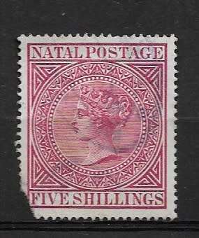 Natal  1874-1878 5s Stamp Used