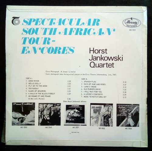 Horst Jankowski Quartet - Spectacular South African Tour-Encores LP Vinyl Record